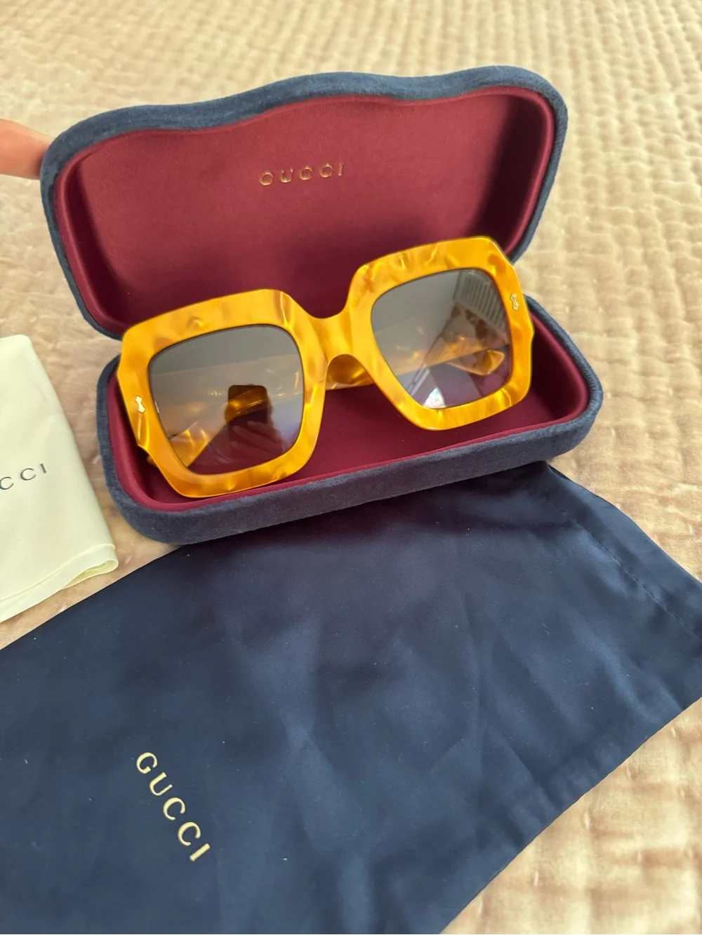 Gucci Amber Square Frame Sunglasses NWOT
